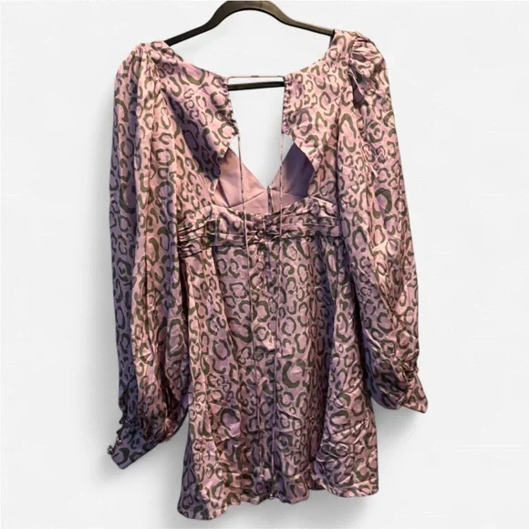 NWT For Love & Lemons June Dress Lilac Animal Print S - Picture 6 of 7